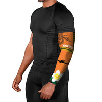 Personalised PNG Niu Ailan Arm Sleeves Papua New Guinea Plumeria Melanesian Pattern LT14 - Polynesian Pride