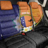 Personalised PNG Niu Ailan Back Car Seat Cover Papua New Guinea Plumeria Melanesian Pattern LT14 - Polynesian Pride
