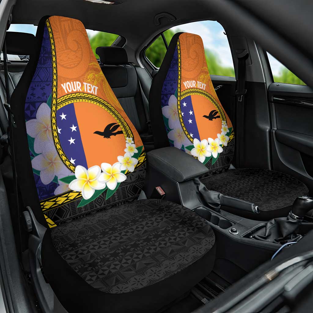 Personalised PNG Niu Ailan Car Seat Cover Papua New Guinea Plumeria Melanesian Pattern LT14 One Size Orange - Polynesian Pride