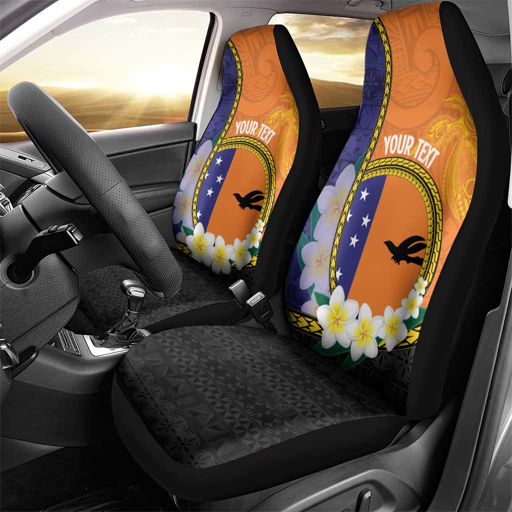 Personalised PNG Niu Ailan Car Seat Cover Papua New Guinea Plumeria Melanesian Pattern LT14 - Polynesian Pride