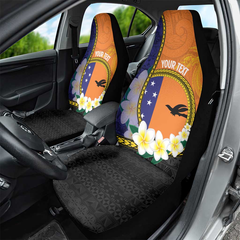 Personalised PNG Niu Ailan Car Seat Cover Papua New Guinea Plumeria Melanesian Pattern LT14 - Polynesian Pride