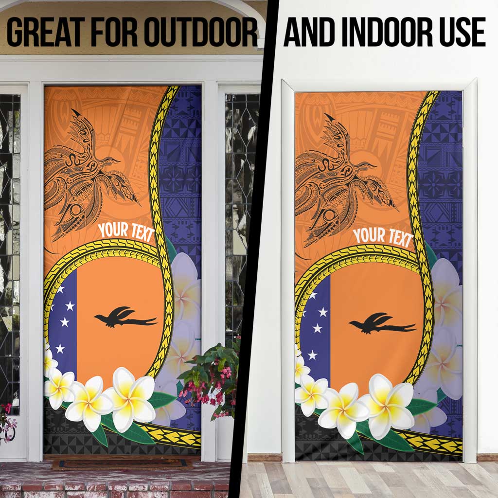 Personalised PNG Niu Ailan Door Cover Papua New Guinea Plumeria Melanesian Pattern LT14 - Polynesian Pride