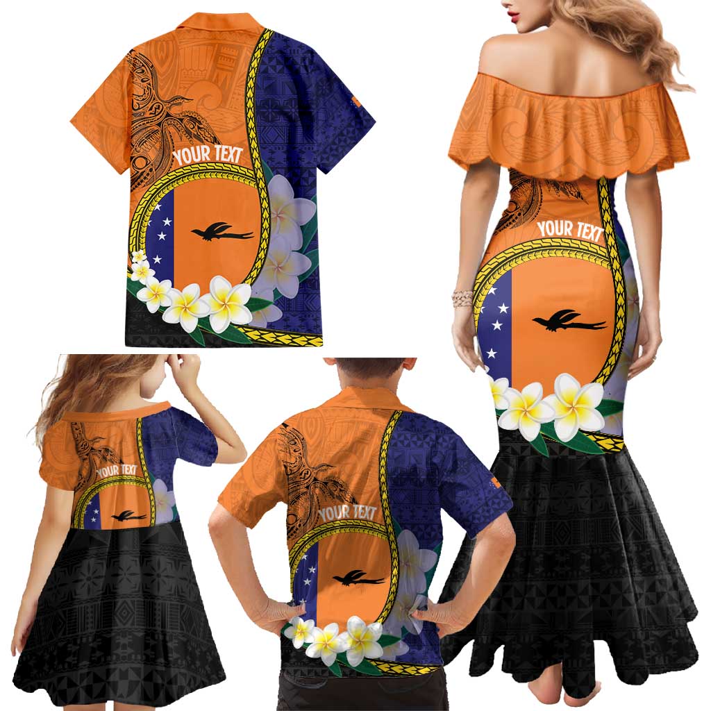 Personalised PNG Niu Ailan Family Matching Mermaid Dress and Hawaiian Shirt Papua New Guinea Plumeria Melanesian Pattern LT14 - Polynesian Pride