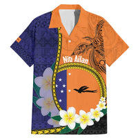 Personalised PNG Niu Ailan Family Matching Mermaid Dress and Hawaiian Shirt Papua New Guinea Plumeria Melanesian Pattern LT14 Dad's Shirt - Short Sleeve Orange - Polynesian Pride