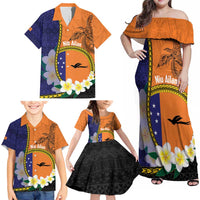 Personalised PNG Niu Ailan Family Matching Off Shoulder Maxi Dress and Hawaiian Shirt Papua New Guinea Plumeria Melanesian Pattern LT14 - Polynesian Pride