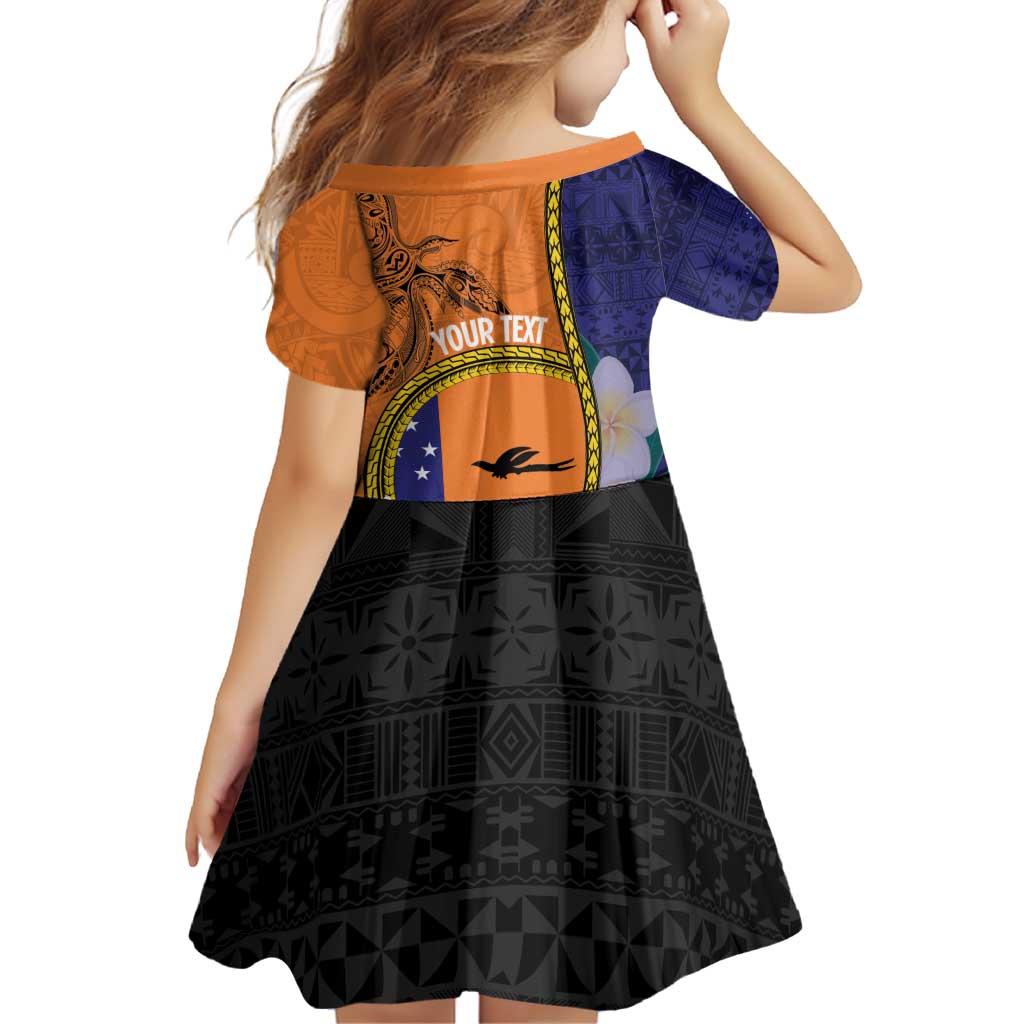 Personalised PNG Niu Ailan Family Matching Off Shoulder Short Dress and Hawaiian Shirt Papua New Guinea Plumeria Melanesian Pattern LT14 - Polynesian Pride