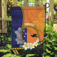 Personalised PNG Niu Ailan Garden Flag Papua New Guinea Plumeria Melanesian Pattern LT14 Garden Flag Orange - Polynesian Pride