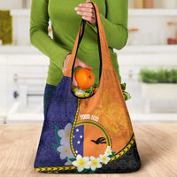 Personalised PNG Niu Ailan Grocery Bag Papua New Guinea Plumeria Melanesian Pattern LT14 - Polynesian Pride