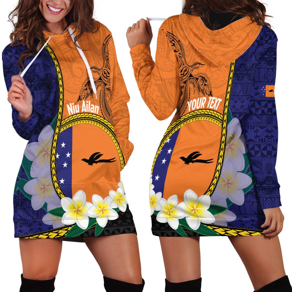 Personalised PNG Niu Ailan Hoodie Dress Papua New Guinea Plumeria Melanesian Pattern LT14 - Polynesian Pride