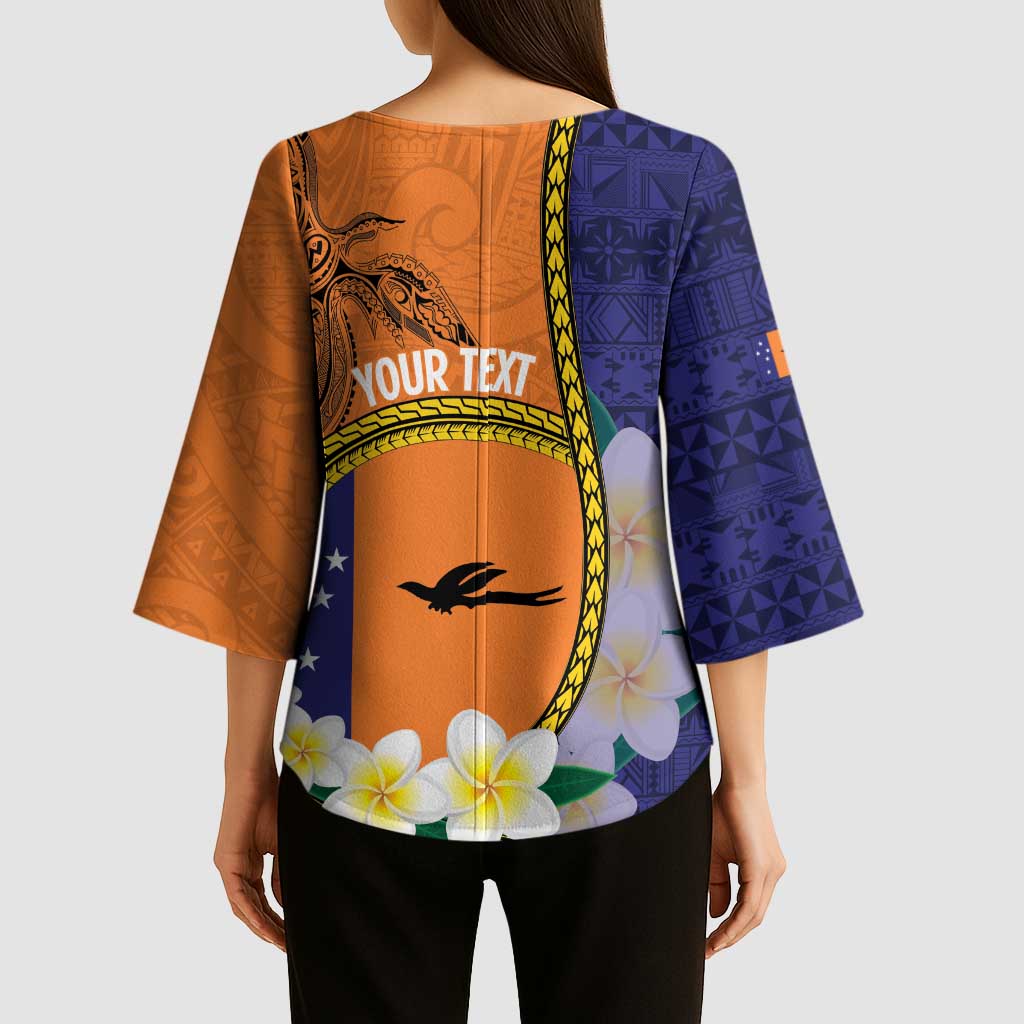 Personalised PNG Niu Ailan Kimono Sleeve Blouse Papua New Guinea Plumeria Melanesian Pattern LT14 - Polynesian Pride