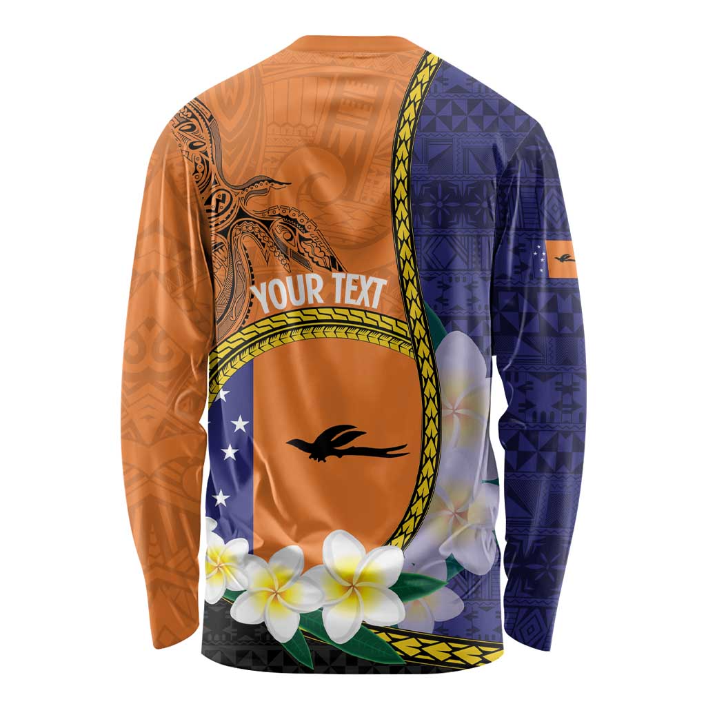 Personalised PNG Niu Ailan Long Sleeve Shirt Papua New Guinea Plumeria Melanesian Pattern LT14 - Polynesian Pride