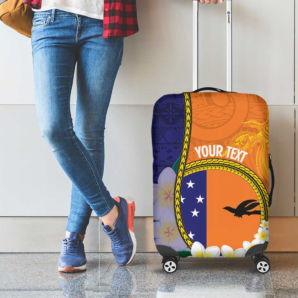 Personalised PNG Niu Ailan Luggage Cover Papua New Guinea Plumeria Melanesian Pattern LT14 - Polynesian Pride
