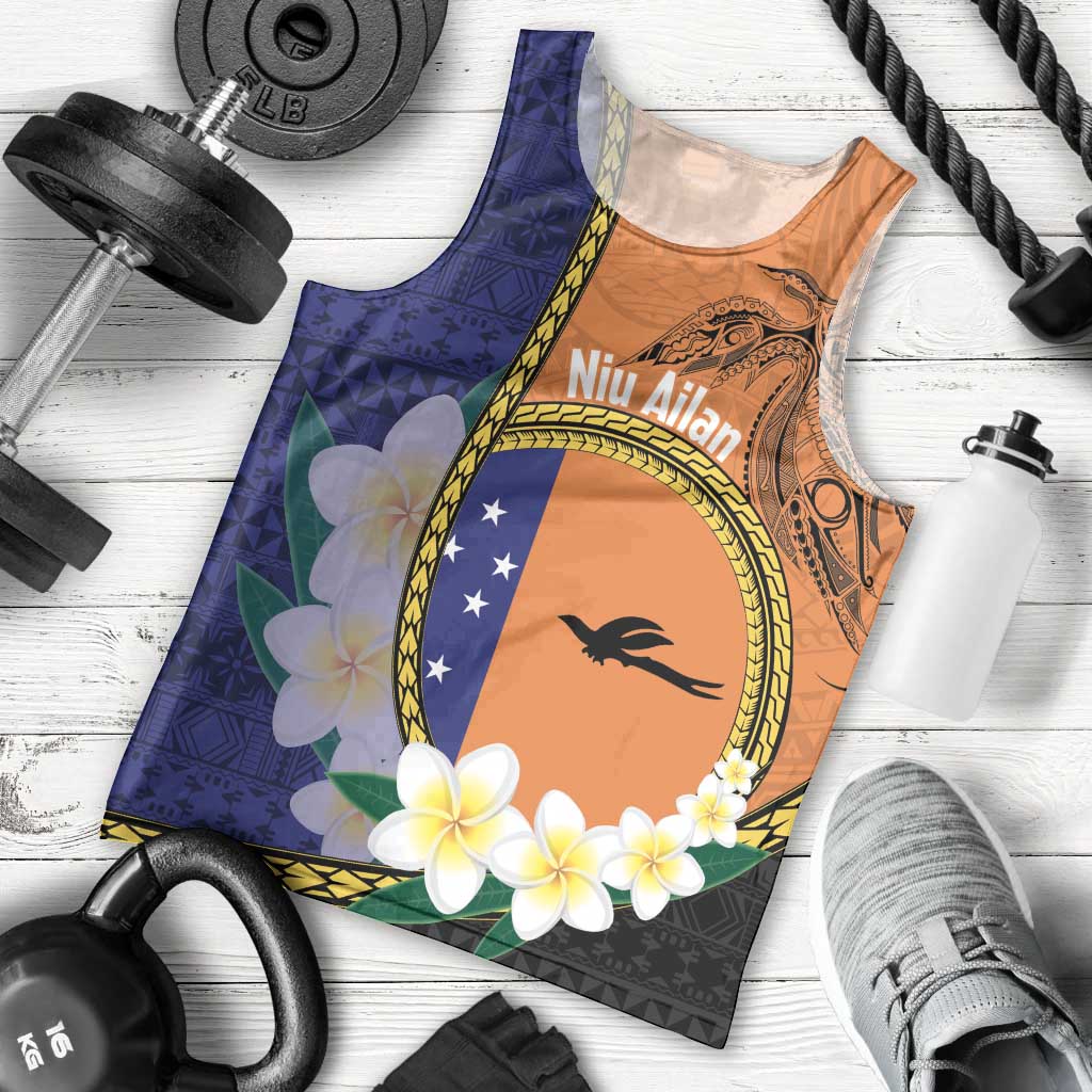 Personalised PNG Niu Ailan Men Tank Top Papua New Guinea Plumeria Melanesian Pattern LT14 - Polynesian Pride