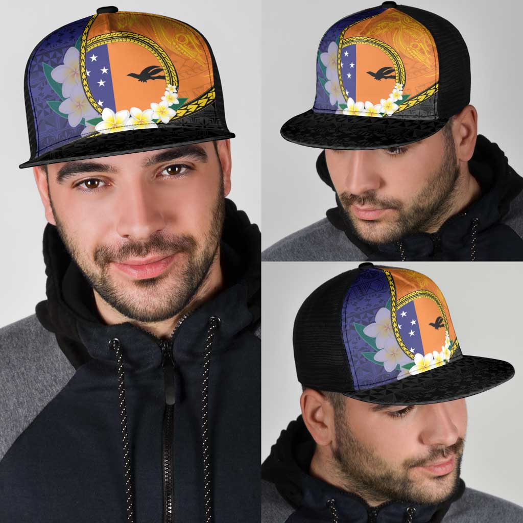 PNG Niu Ailan Mesh Trucker Cap Papua New Guinea Plumeria Melanesian Pattern - Polynesian Pride