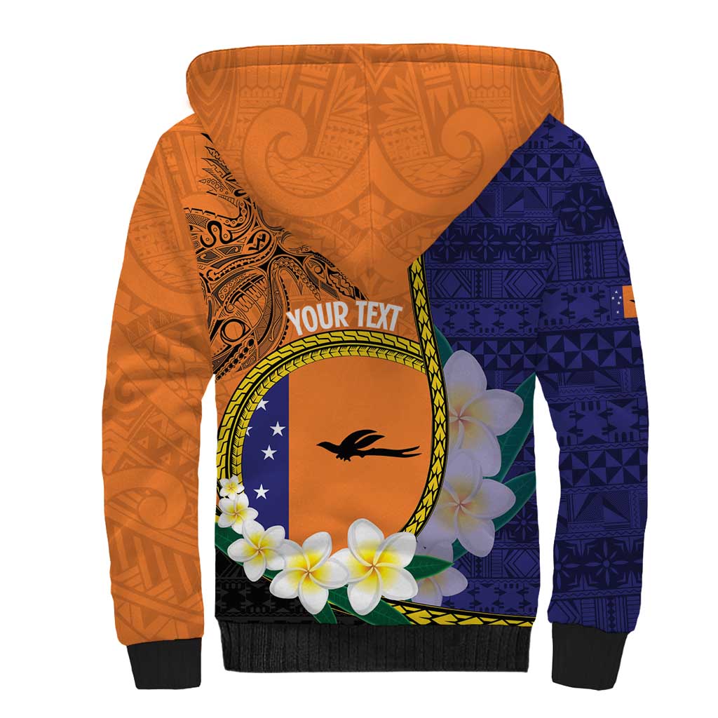 Personalised PNG Niu Ailan Sherpa Hoodie Papua New Guinea Plumeria Melanesian Pattern LT14 - Polynesian Pride