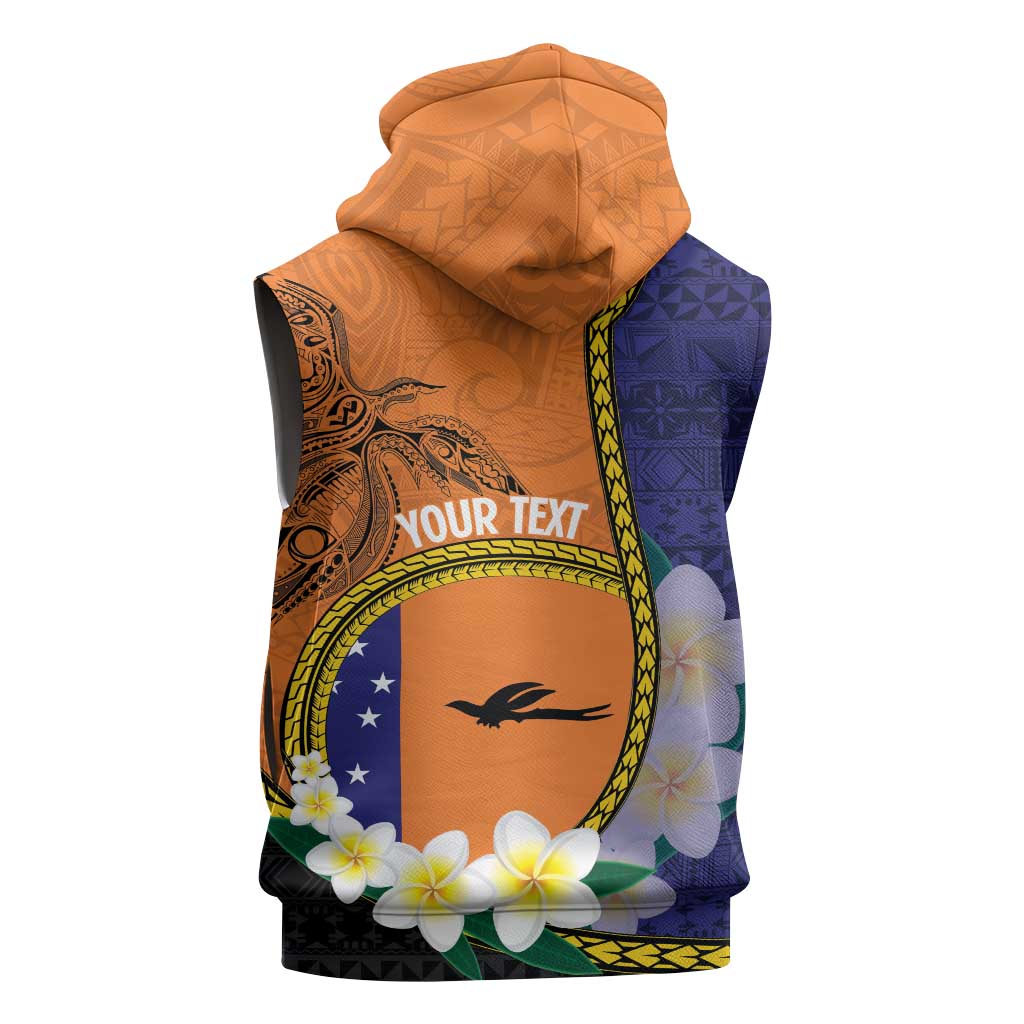 Personalised PNG Niu Ailan Sleeveless Zip Hoodie Papua New Guinea Plumeria Melanesian Pattern LT14 - Polynesian Pride