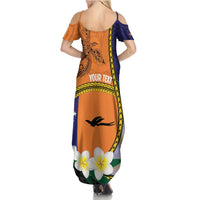 Personalised PNG Niu Ailan Summer Maxi Dress Papua New Guinea Plumeria Melanesian Pattern LT14 - Polynesian Pride