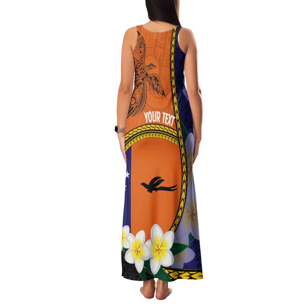 Personalised PNG Niu Ailan Tank Maxi Dress Papua New Guinea Plumeria Melanesian Pattern LT14 - Polynesian Pride