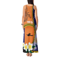 Personalised PNG Niu Ailan Tank Maxi Dress Papua New Guinea Plumeria Melanesian Pattern LT14 - Polynesian Pride