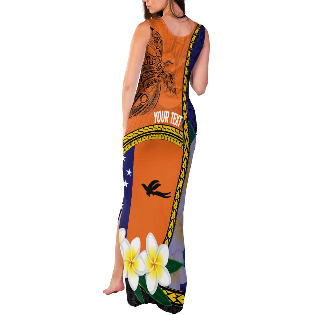 Personalised PNG Niu Ailan Tank Maxi Dress Papua New Guinea Plumeria Melanesian Pattern LT14 - Polynesian Pride