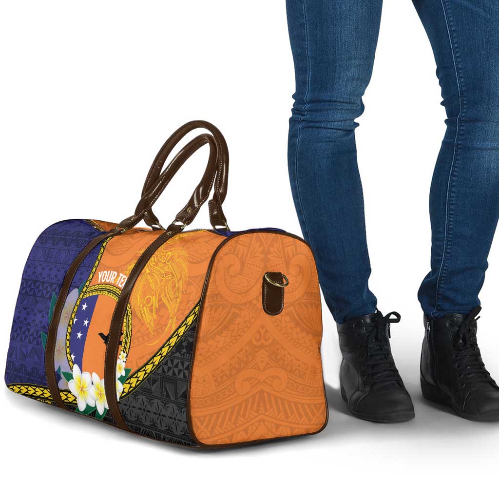 Personalised PNG Niu Ailan Travel Bag Papua New Guinea Plumeria Melanesian Pattern LT14 - Polynesian Pride