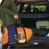 Personalised PNG Niu Ailan Travel Bag Papua New Guinea Plumeria Melanesian Pattern LT14 - Polynesian Pride