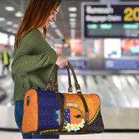 Personalised PNG Niu Ailan Travel Bag Papua New Guinea Plumeria Melanesian Pattern LT14 - Polynesian Pride