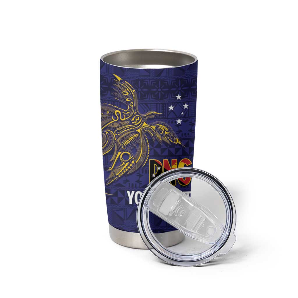 Personalised PNG Niu Ailan Tumbler Cup Papua New Guinea Plumeria Melanesian Pattern LT14 - Polynesian Pride
