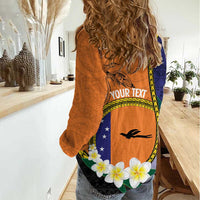 Personalised PNG Niu Ailan Women Casual Shirt Papua New Guinea Plumeria Melanesian Pattern LT14 - Polynesian Pride