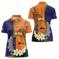 Personalised PNG Niu Ailan Women Polo Shirt Papua New Guinea Plumeria Melanesian Pattern - Polynesian Pride