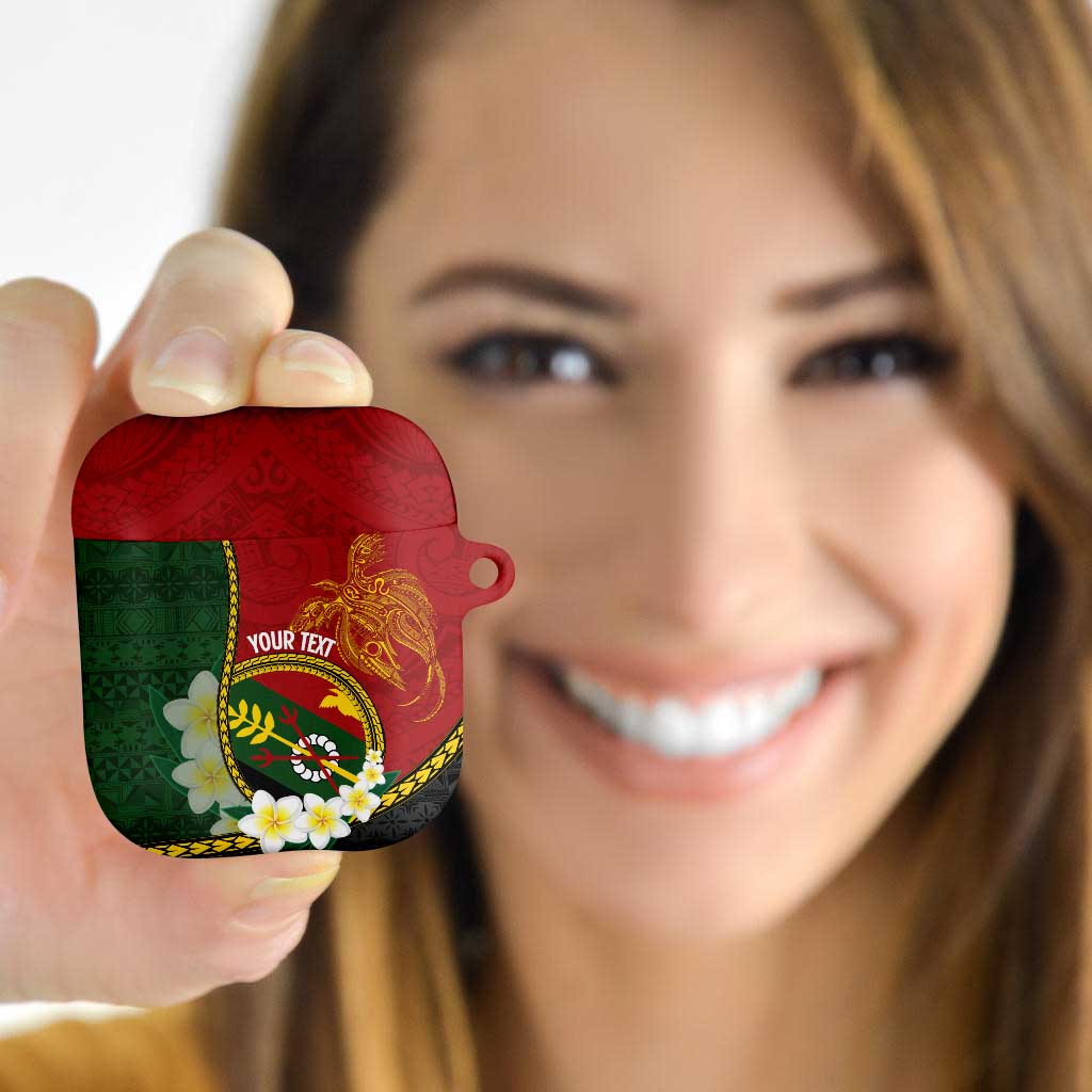 Personalised PNG Simbu Provins AirPods Case Papua New Guinea Plumeria Melanesian Pattern - Polynesian Pride