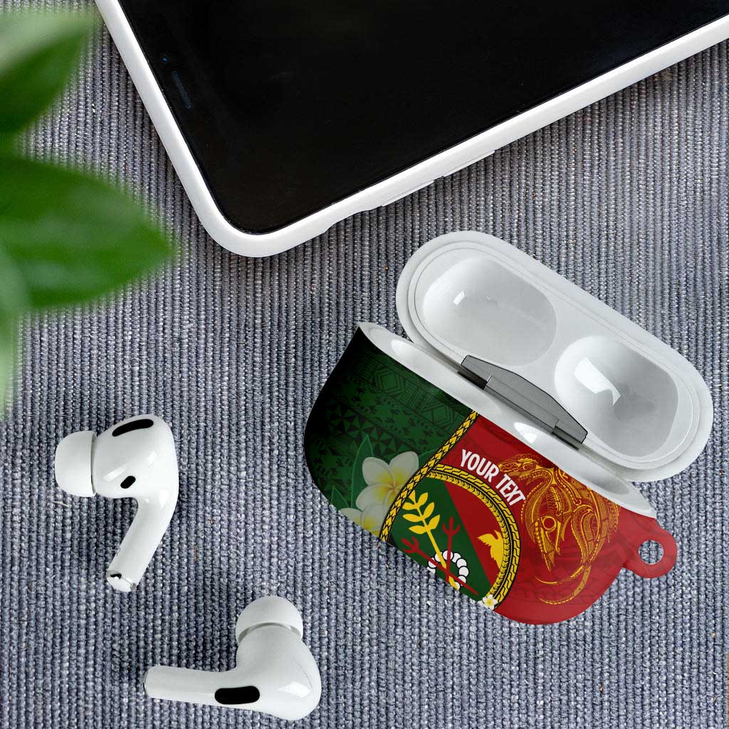 Personalised PNG Simbu Provins AirPods Case Papua New Guinea Plumeria Melanesian Pattern - Polynesian Pride