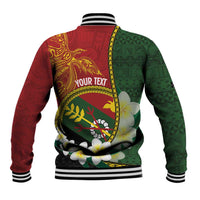 Personalised PNG Simbu Provins Baseball Jacket Papua New Guinea Plumeria Melanesian Pattern LT14 - Polynesian Pride