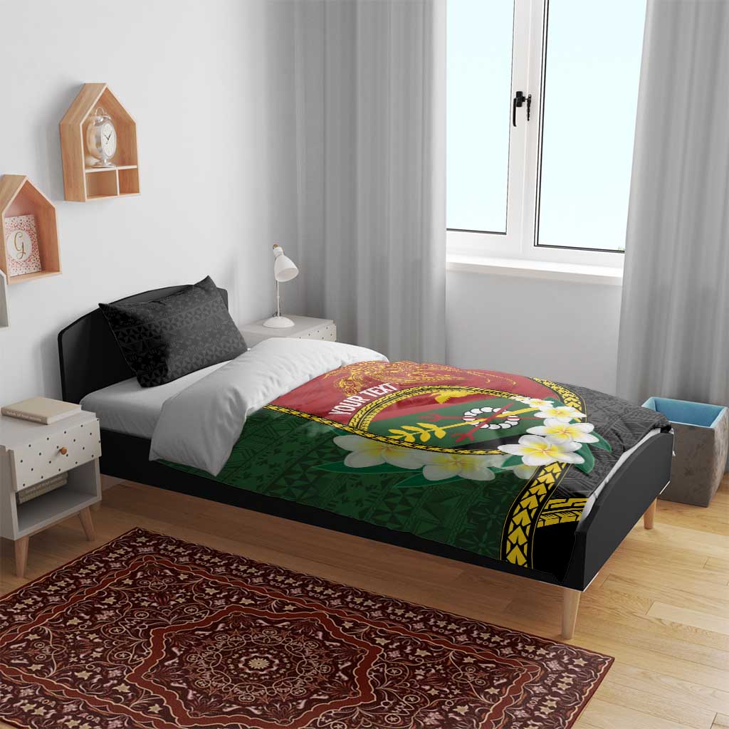 Personalised PNG Simbu Provins Bedding Set Papua New Guinea Plumeria Melanesian Pattern - Polynesian Pride
