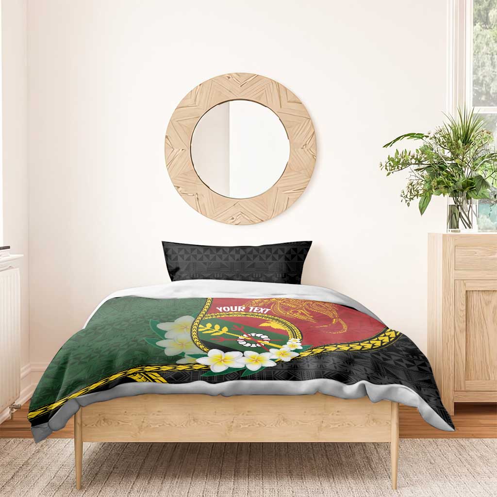 Personalised PNG Simbu Provins Bedding Set Papua New Guinea Plumeria Melanesian Pattern - Polynesian Pride