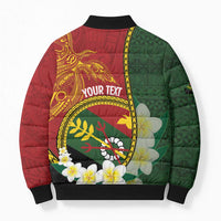 Personalised PNG Simbu Provins Bomber Puffer Jacket Papua New Guinea Plumeria Melanesian Pattern LT14 - Polynesian Pride