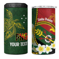 Personalised PNG Simbu Provins 4 in 1 Can Cooler Tumbler Papua New Guinea Plumeria Melanesian Pattern LT14 One Size: 16 oz Green - Polynesian Pride