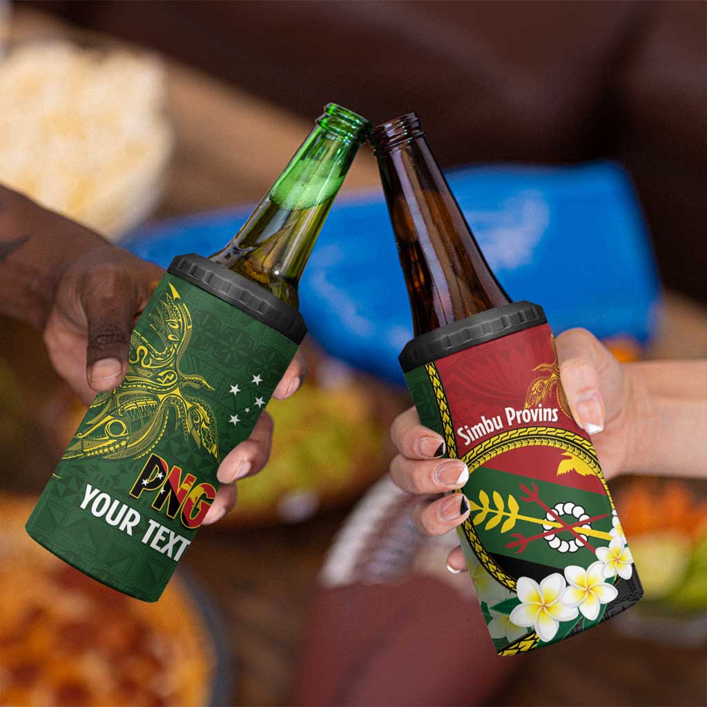 Personalised PNG Simbu Provins 4 in 1 Can Cooler Tumbler Papua New Guinea Plumeria Melanesian Pattern LT14 - Polynesian Pride