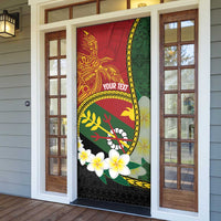 Personalised PNG Simbu Provins Door Cover Papua New Guinea Plumeria Melanesian Pattern LT14 - Polynesian Pride