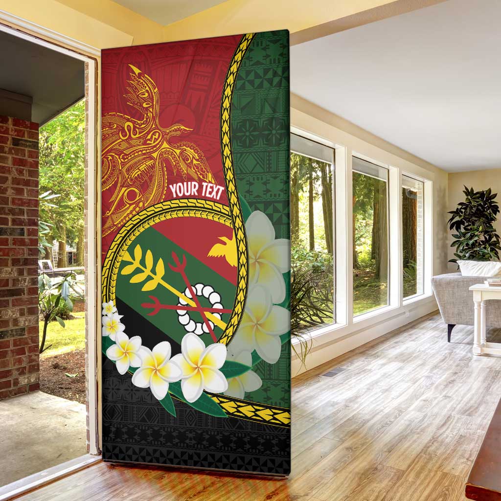 Personalised PNG Simbu Provins Door Cover Papua New Guinea Plumeria Melanesian Pattern LT14 - Polynesian Pride