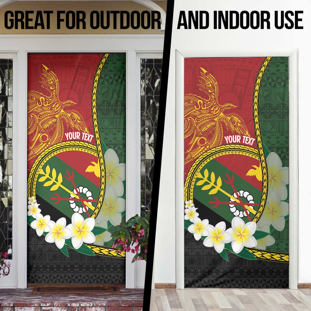 Personalised PNG Simbu Provins Door Cover Papua New Guinea Plumeria Melanesian Pattern LT14 - Polynesian Pride