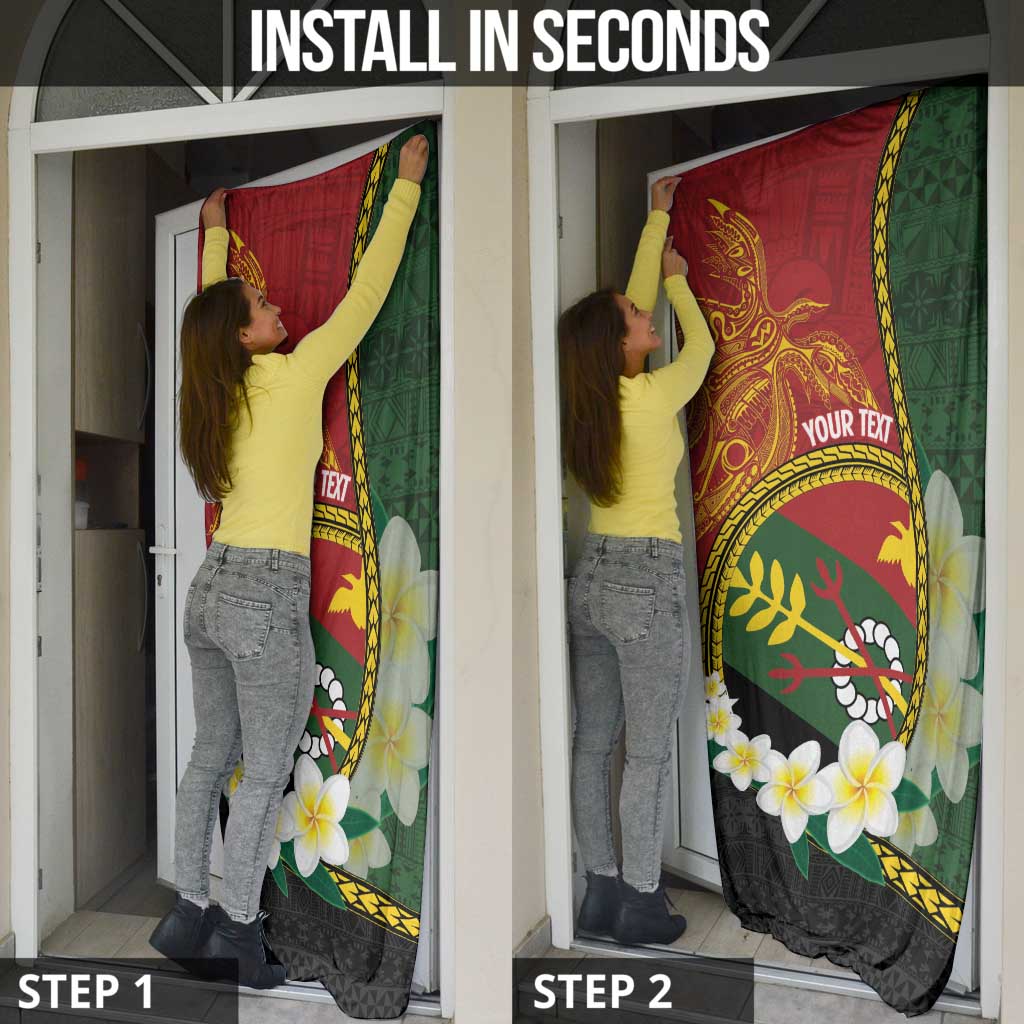 Personalised PNG Simbu Provins Door Cover Papua New Guinea Plumeria Melanesian Pattern LT14 - Polynesian Pride