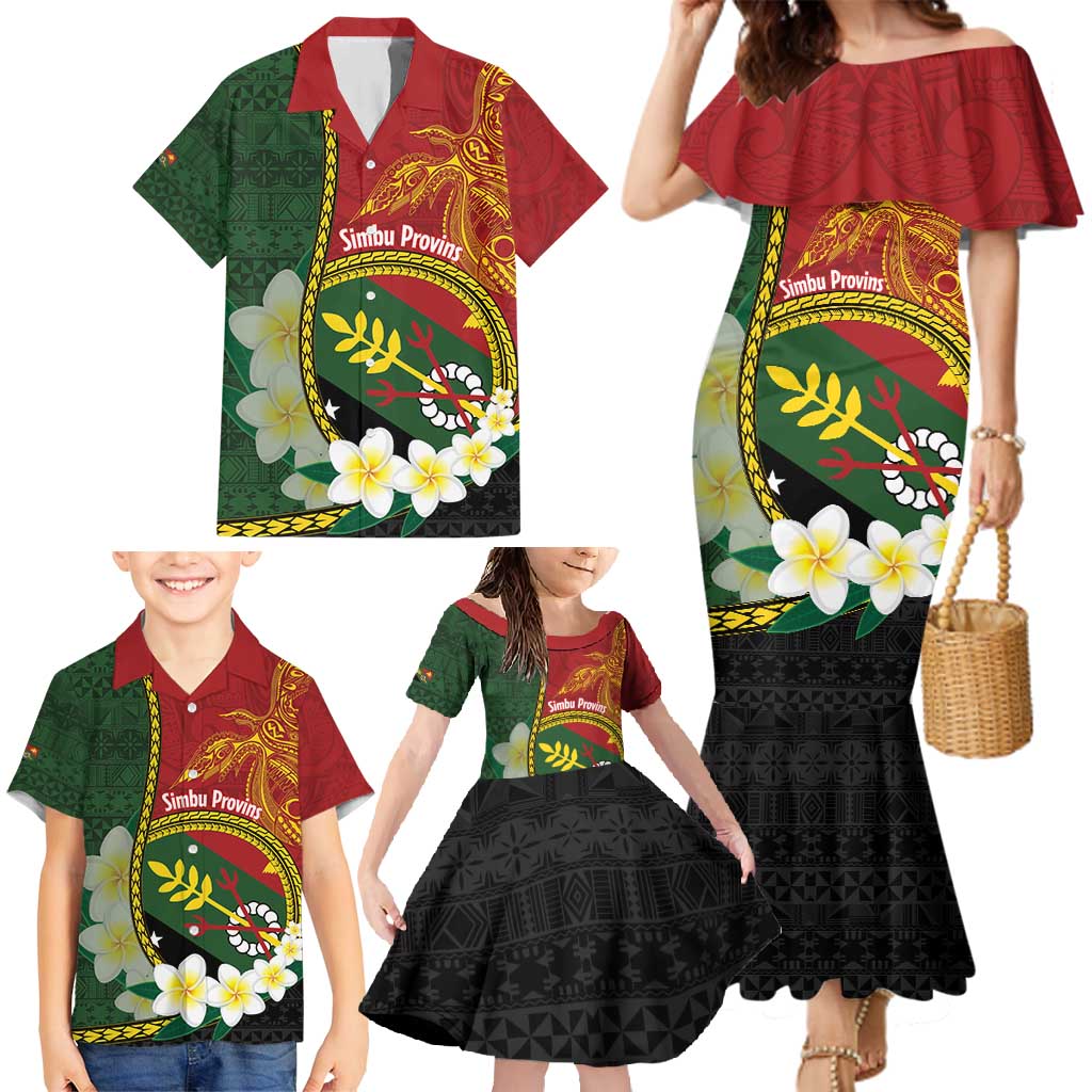 Personalised PNG Simbu Provins Family Matching Mermaid Dress and Hawaiian Shirt Papua New Guinea Plumeria Melanesian Pattern LT14 - Polynesian Pride