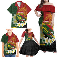 Personalised PNG Simbu Provins Family Matching Off Shoulder Maxi Dress and Hawaiian Shirt Papua New Guinea Plumeria Melanesian Pattern LT14 - Polynesian Pride
