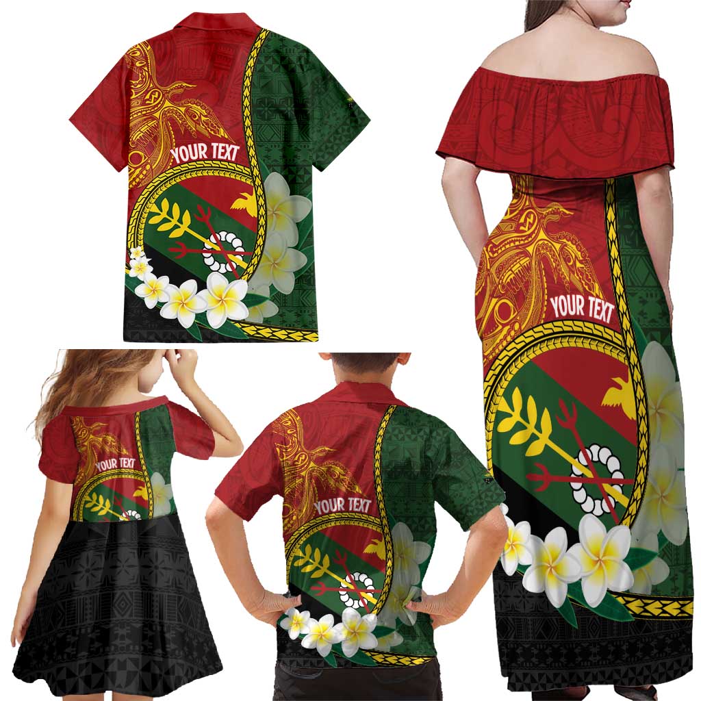 Personalised PNG Simbu Provins Family Matching Off Shoulder Maxi Dress and Hawaiian Shirt Papua New Guinea Plumeria Melanesian Pattern LT14 - Polynesian Pride