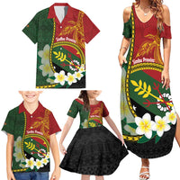 Personalised PNG Simbu Provins Family Matching Summer Maxi Dress and Hawaiian Shirt Papua New Guinea Plumeria Melanesian Pattern LT14 - Polynesian Pride