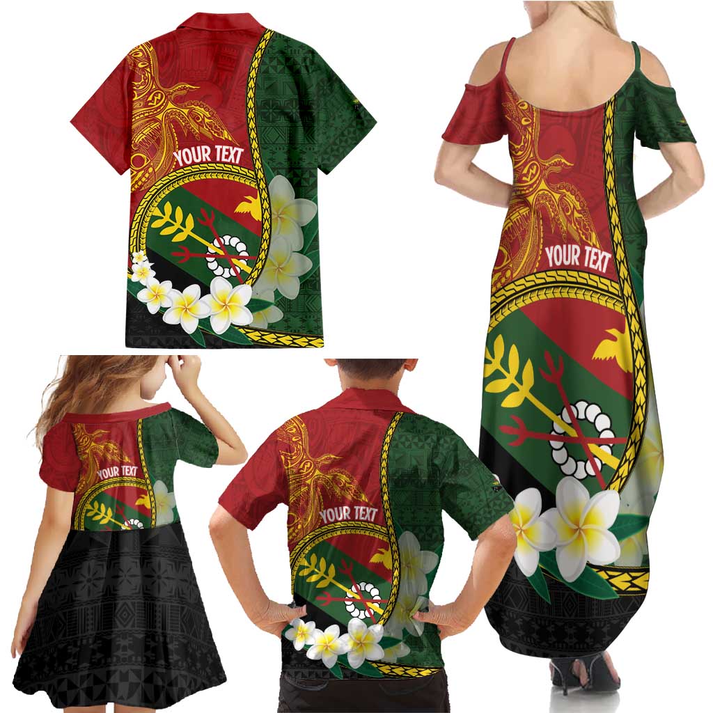 Personalised PNG Simbu Provins Family Matching Summer Maxi Dress and Hawaiian Shirt Papua New Guinea Plumeria Melanesian Pattern LT14 - Polynesian Pride