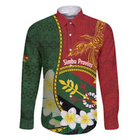 Personalised PNG Simbu Provins Family Matching Summer Maxi Dress and Hawaiian Shirt Papua New Guinea Plumeria Melanesian Pattern LT14 Dad's Shirt - Long Sleeve Green - Polynesian Pride