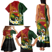 Personalised PNG Simbu Provins Family Matching Tank Maxi Dress and Hawaiian Shirt Papua New Guinea Plumeria Melanesian Pattern LT14 - Polynesian Pride