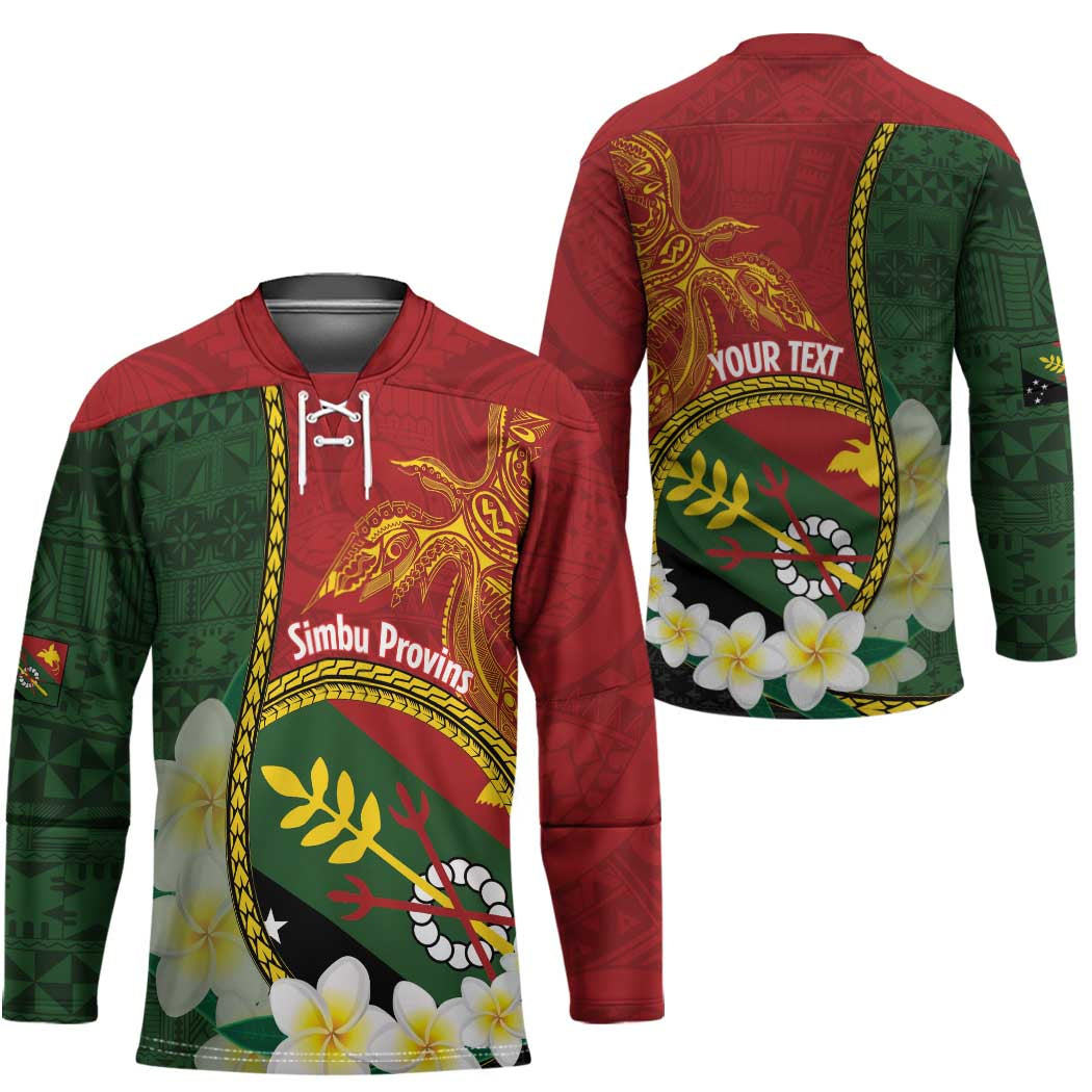Personalised PNG Simbu Provins Hockey Jersey Papua New Guinea Plumeria Melanesian Pattern LT14 - Polynesian Pride
